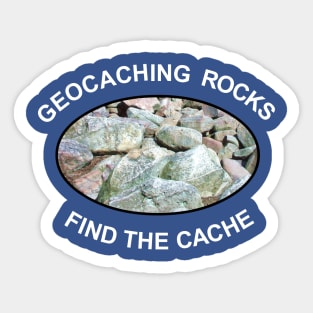 Geocaching Rocks Rocks White Text Sticker